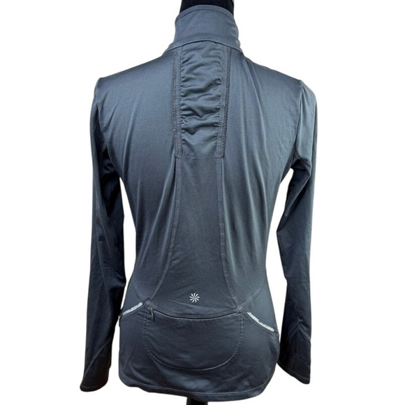 Athleta Quarter Mile 1/4 Zip Pullover Charcoal Gray Size Small - Picture 3 of 10